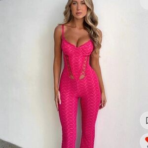 OUTCAST CLOTHING HOT PINK JUMPSUIT